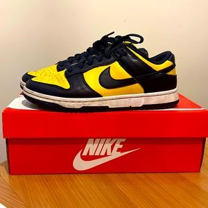 Mens size 7 Michigan Dunks Low Retro